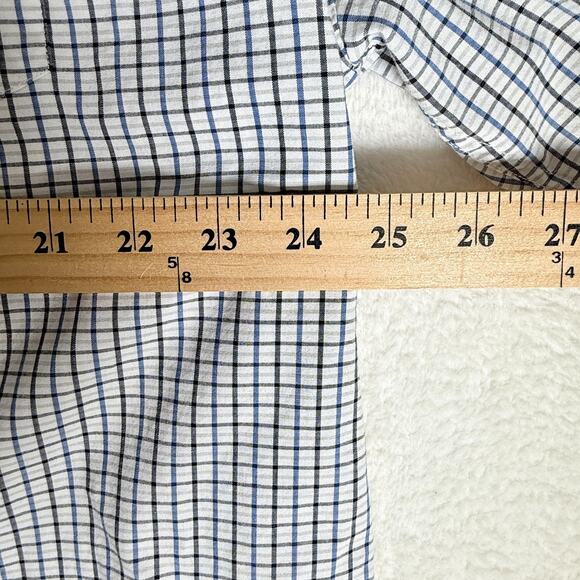 Nautica Men's Dress Shirt White Black & Blue Checkered Grid Pattern XXL Preppy - Picture 6 of 8